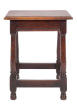 An oak box stool,