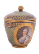 A Russian Imperial Porcelain-Factory cup and cover painted with a portrait of Catherine the Great
