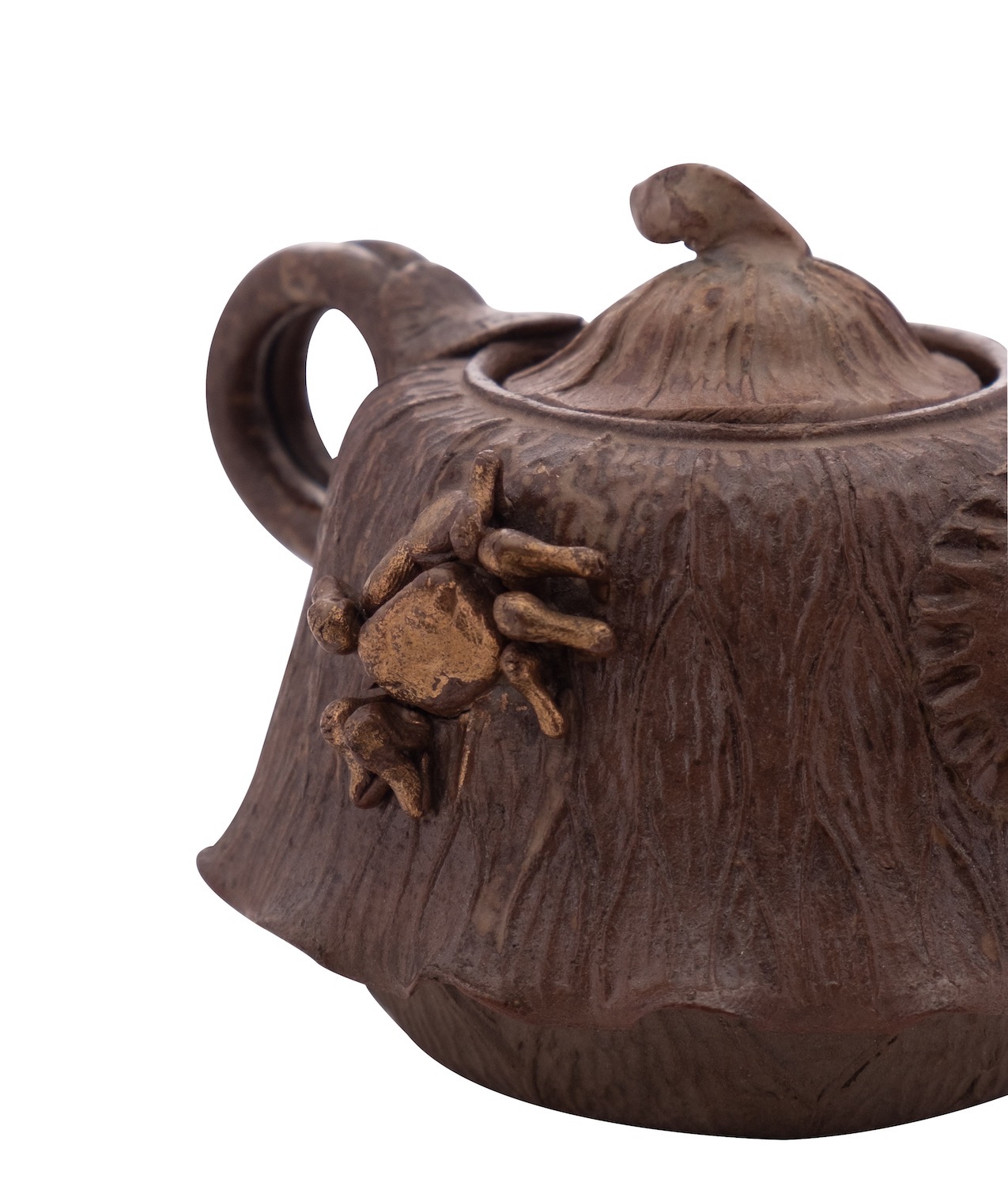 A group of three small Chinese Yixing teapots and covers one in the form of a lotus seed pod, - Image 2 of 2