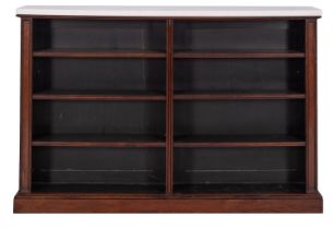 A Regency rosewood and marble topped bookcase, in the manner of Gillow,