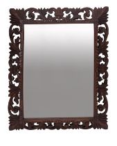A carved and stained oak framed wall mirror in 17th century Bolognese style,