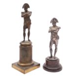 Two bronze models of Napoleon Bonapart,