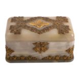 An onyx and gilt metal mounted jewellery casket,