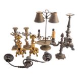 A collection of antique and later lighting,