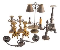 A collection of antique and later lighting,