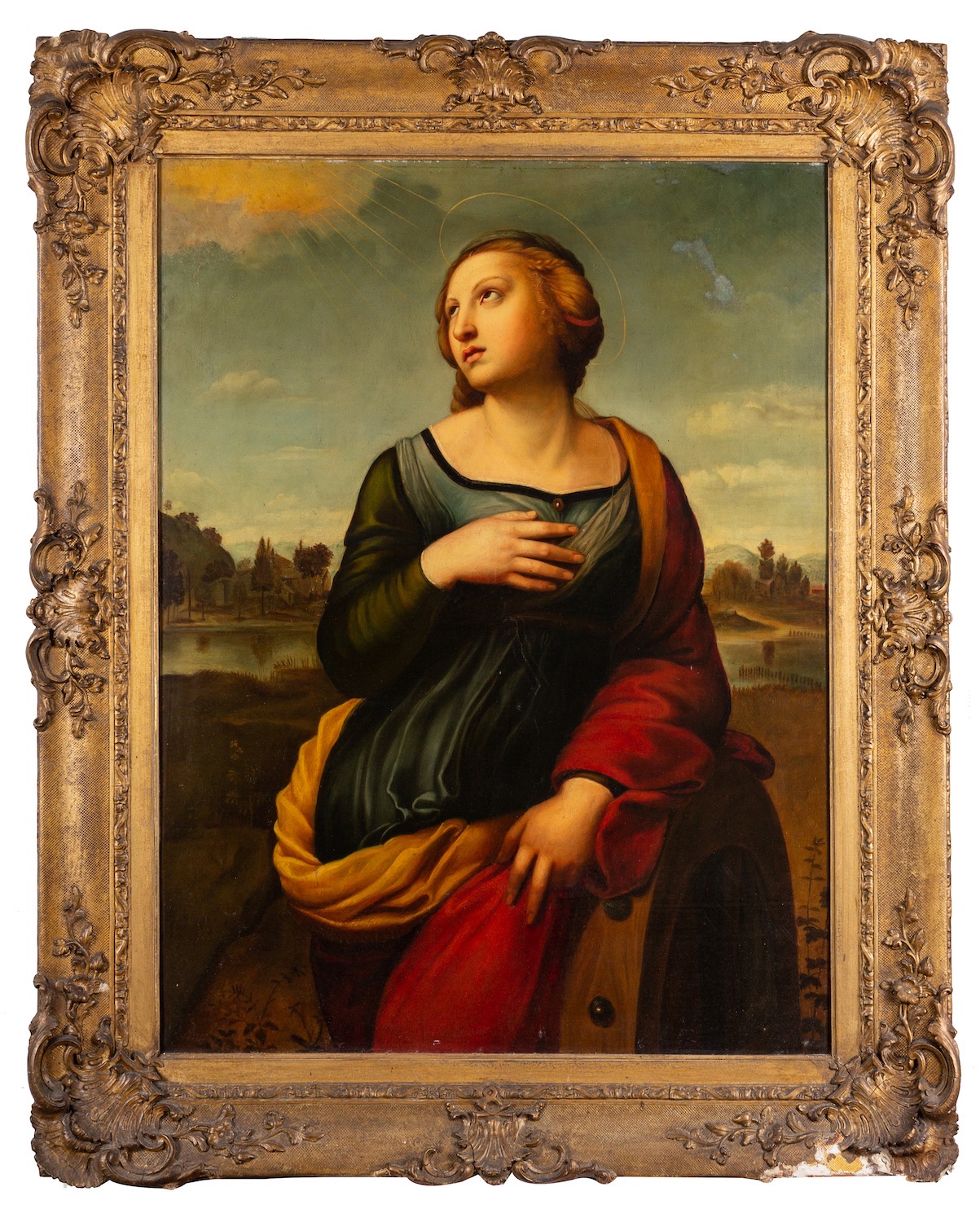 After Raffaello Sanzio (1483-1520) Saint Catherine of Alexandria Oil on canvas 72 x 54cm - Image 2 of 2