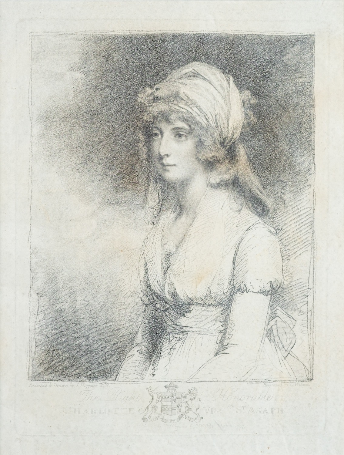 After Richard Cosway (British, 1742-1821) Mrs Tickell Stipple engraving 27.5 x 19. - Image 3 of 5