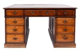 A mahogany partners desk in Regency style,