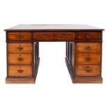 A mahogany partners desk in Regency style,