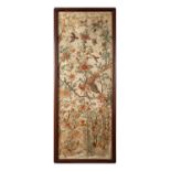 A set of three Chinese silk panels,