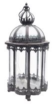 A metal and glazed ceiling lantern,