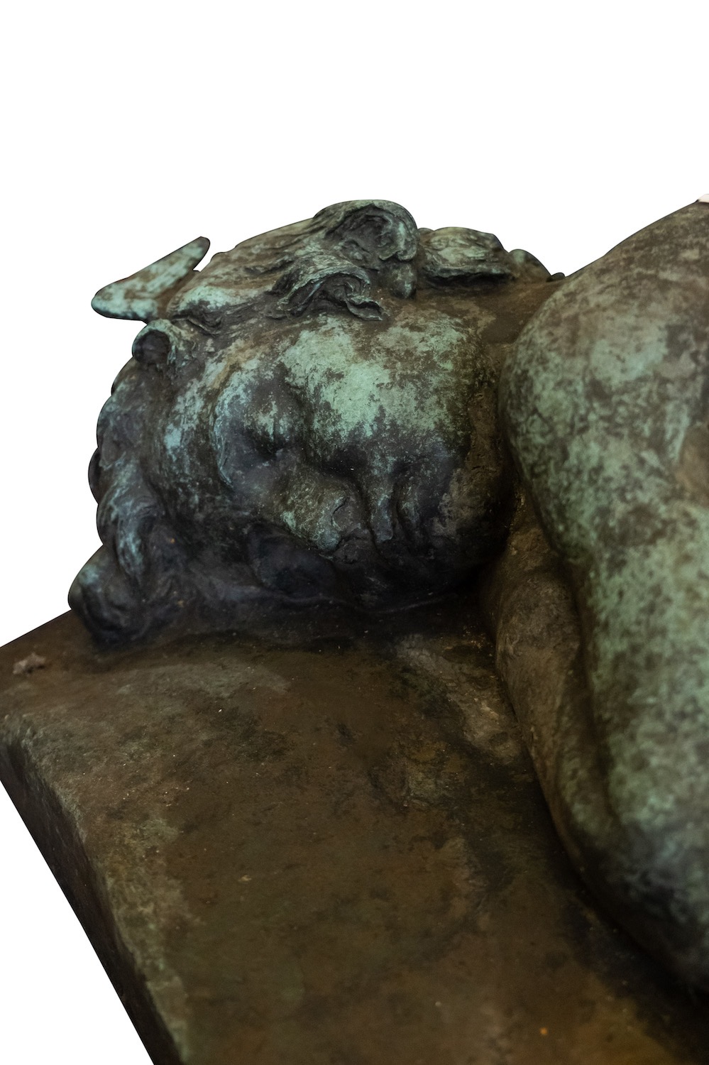 A large bronze model of the Infant Mercury sleeping, previously thought to be German, - Image 2 of 5