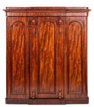 A Victorian mahogany compactum wardrobe,