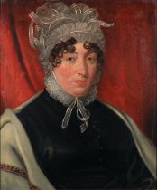 British School, 19th Century Portrait of a lady, half-length,