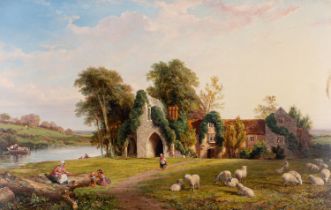 Edmund Thomas Parris (French, 1793-1873) A view of Medmenham Abbey,