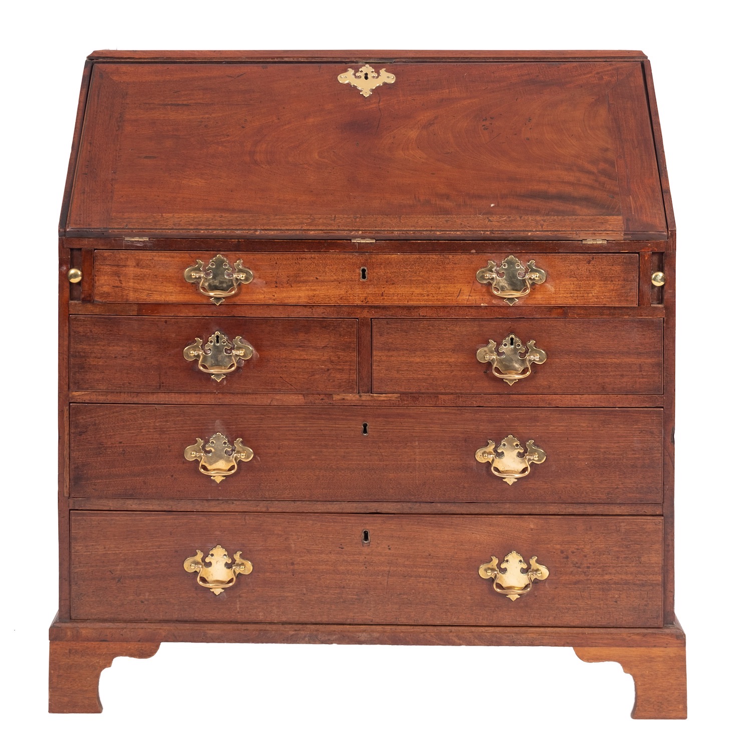 A late George II mahogany bureau,