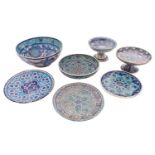 A group of Isnik inspired pottery, comprising a Multan plate and two others,