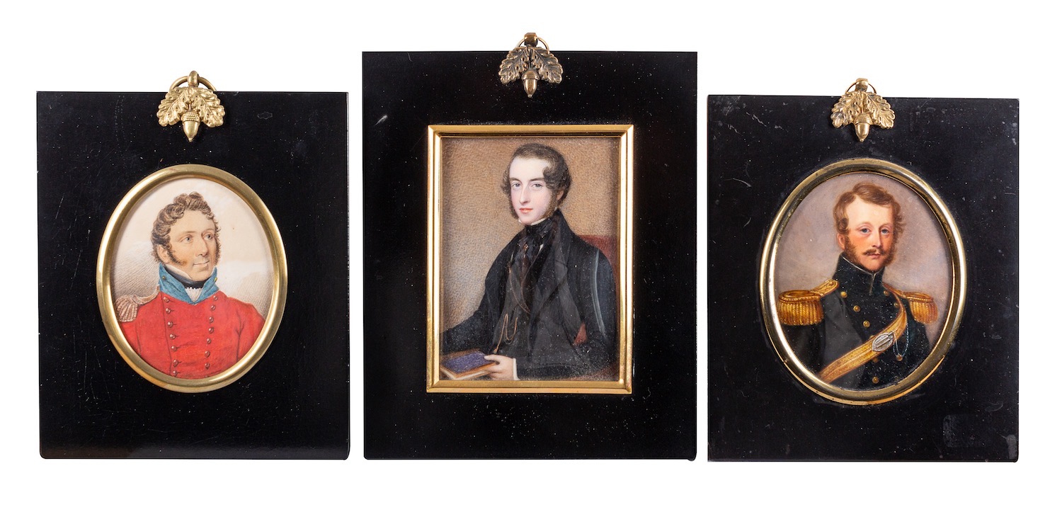 British School, 19th Century A portrait miniature of a young man in black, - Image 4 of 4