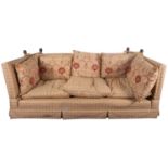 An upholstered three seat Knole sofa,