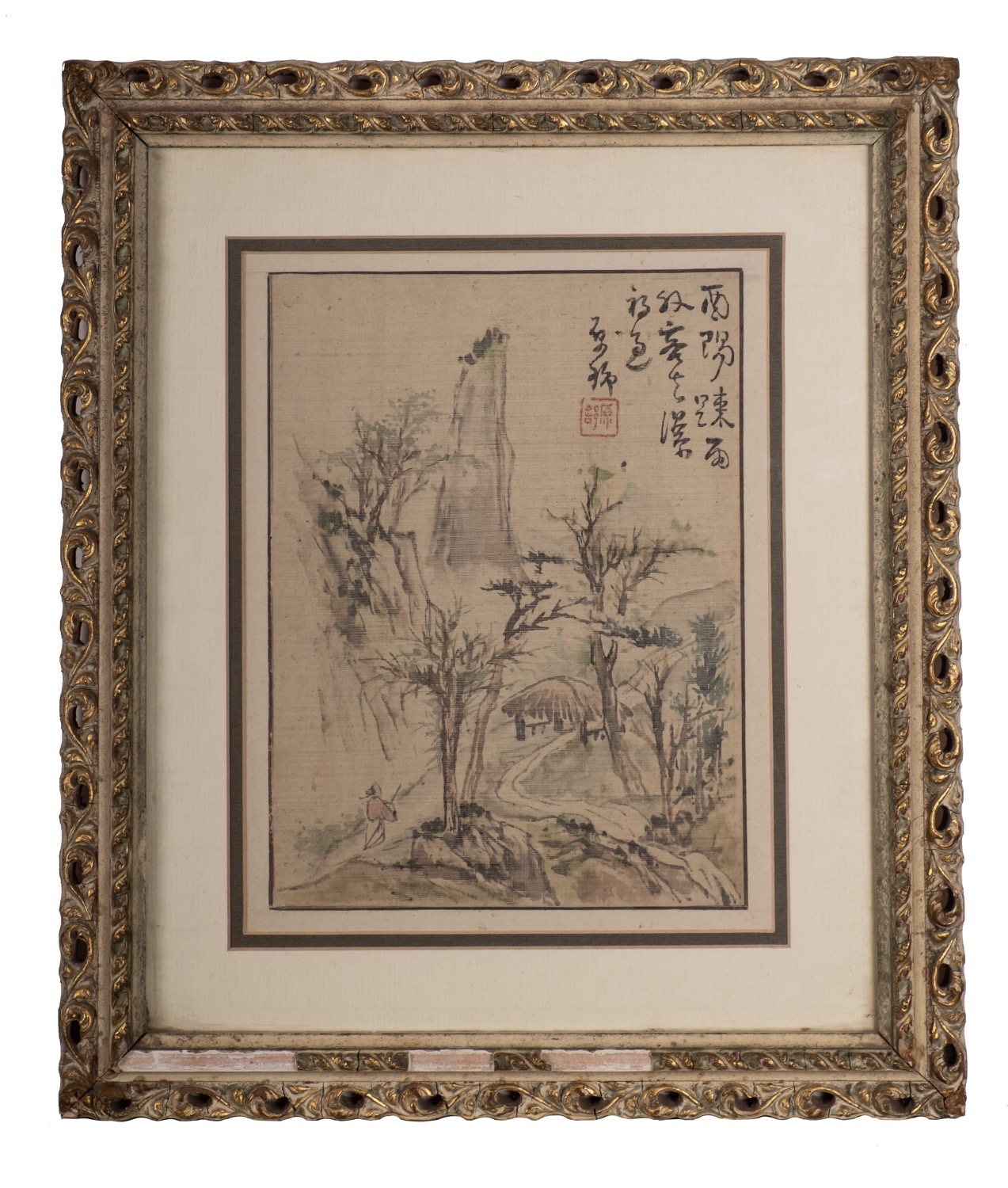 Two Japanese ink paintings, depicting a kite maker and a hat maker, - Image 2 of 3