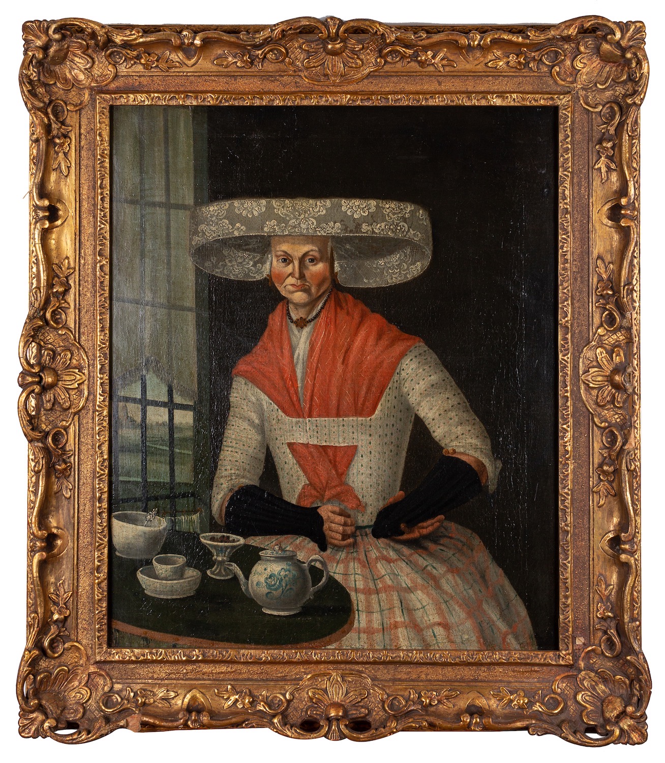 Continental School, 17th Century Portrait of a lady in a wide-brimmed hat, - Image 2 of 2