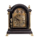 WITHDRAWN A Victorian ebonised chiming bracket clock the eight-day duration,