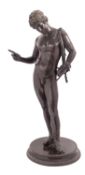 A Neapolitan patinated bronze model of Narcissus,