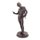 A Neapolitan patinated bronze model of Narcissus,