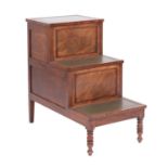 A Regency mahogany step commode, refitted as a bedside stand,