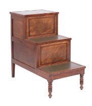 A Regency mahogany step commode, refitted as a bedside stand,