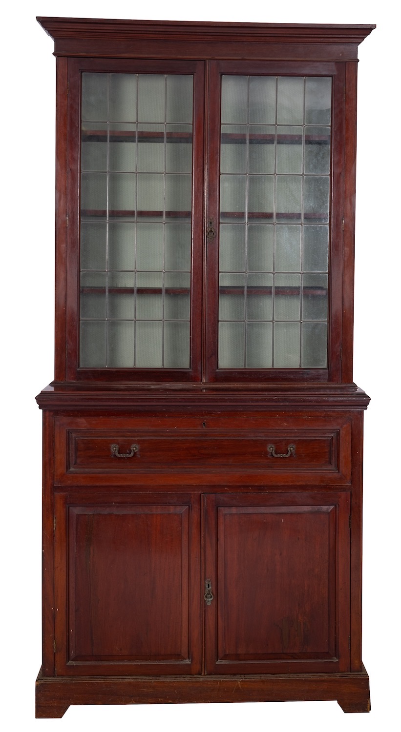 A Victorian mahogany and glazed secretaire bookcase,