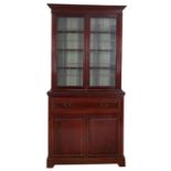 A Victorian mahogany and glazed secretaire bookcase,