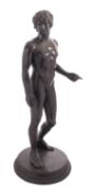 A Neapolitan patinated bronze model of Antinous,
