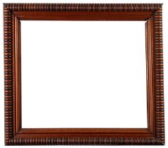 A wood bobbin turned picture or mirror frame,