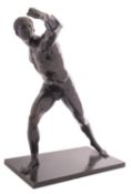 A French patinated bronze model of the Borghese Gladiator, cast after the Antique,