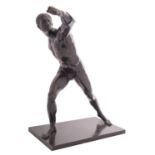 A French patinated bronze model of the Borghese Gladiator, cast after the Antique,