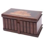 A Sorrentoware olivewood and marquetry novelty box,