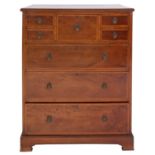 An Edwardian mahogany and crossbanded high chest of drawers,