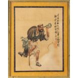 Chinese School, 19th Century Old men A pair of watercolours on silk Each 23.5 x 17.