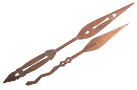 Two Oceanic carved wood paddles,