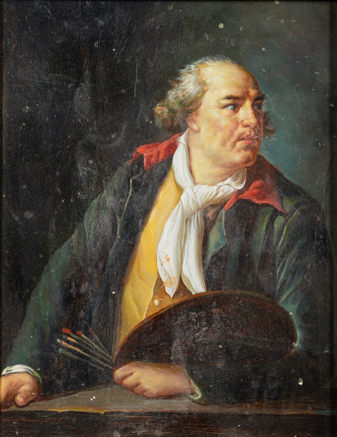 After Élisabeth Vigée Le Brun (French, 1755 - 1842) Portrait of Hubert Robert Oil on board 23. - Image 2 of 4