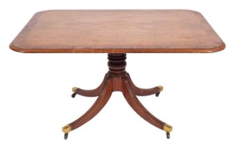 A Regency mahogany and crossbanded breakfast table,