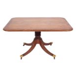 A Regency mahogany and crossbanded breakfast table,