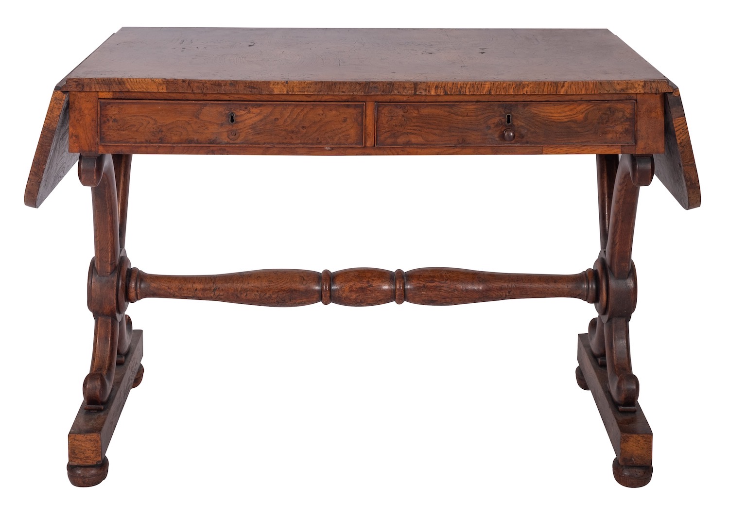 A Regency pollard oak sofa table,