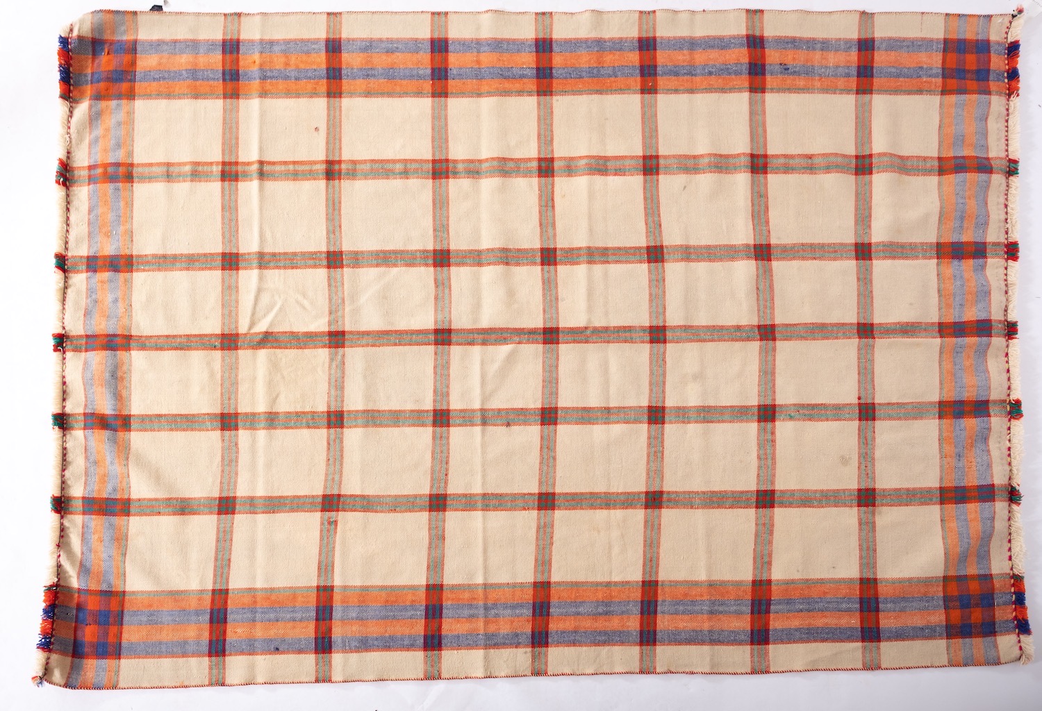 A Jajim Kilim, the ivory field with an oblong chequer design, - Image 2 of 2