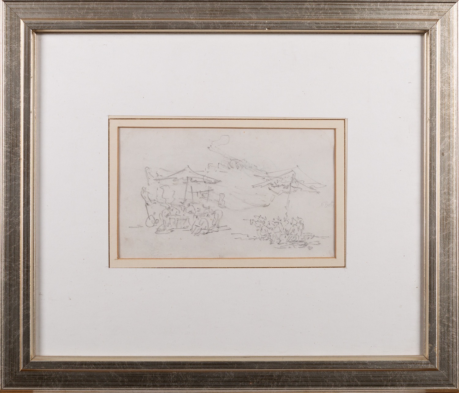 George Chinnery (British, 1774-1852) Pagoda scene Pencil drawing 10 x 16. - Image 2 of 2