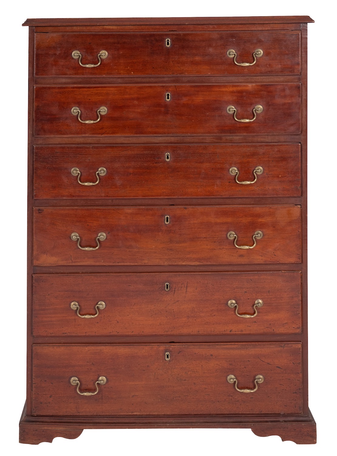 A George III mahogany 'tallboy' chest of drawers,
