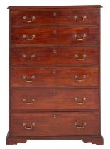 A George III mahogany 'tallboy' chest of drawers,