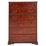 A George III mahogany 'tallboy' chest of drawers,