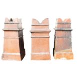 A pair of Victorian glazed stoneware chimney pots,